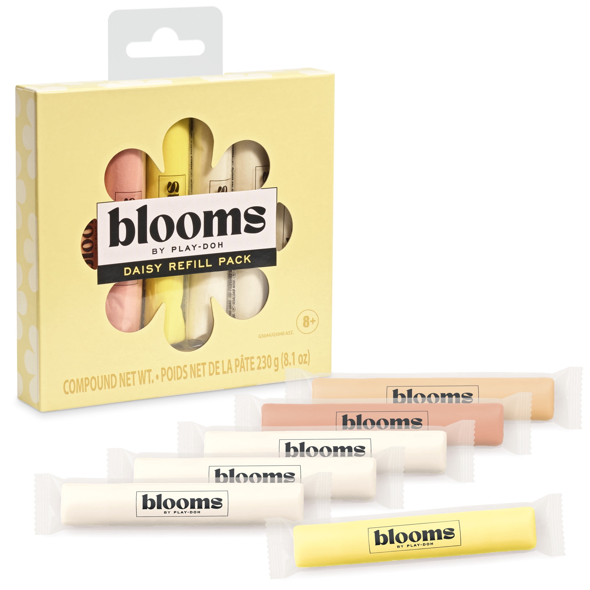 Blooms de Play-Doh, 6 bâtons de pâte à modeler Marguerites, création de fleurs pour adultes, recharge pour coffrets, vendus séparément