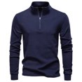 thumbnail image 4 of Dagugfen Quarter Zipper Pullover Men Long Sleeve Slim Fitted Thermal Base Layer Running Workout Tops, 4 of 5