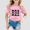 thumbnail image 2 of MIASHUI T-Shirts pour Filles à Col Rond à la Mode, Amples et Décontractés, à Manches Courtes, pour le Quotidien et les Activités, 2 of 4