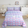 thumbnail image 2 of Erosebridal Glitter Rainbow Bedding King Comforter Set, Dreamy Princess Down Comforter, Geometry Decor, Reversible, 2 of 7