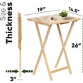 thumbnail image 2 of PJ Wood Plateau-Table Pliable Portable pour Collations pour Téléviseur, Fini Naturel, Ensemble de 2 Pcs, 2 of 11