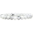 thumbnail image 1 of Angelstones Bracelet Extensible Unisexe en Perles Rondes 8 mm en howlite Mate Naturelle, 1 of 4