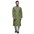 thumbnail image 1 of Atasi Kurta Décontracté Imprimé à Col Chinois avec Churidar Kurta Chemise pour Homme, 1 of 1