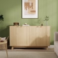 thumbnail image 1 of Buffet d'Appoint Cannelé avec Rangement, Buffet Bahut à 4 Portes, Armoire d'Appoint Mi‐siècle Moderne avec Tablettes Ajustables, Table Console avec Rangement pour Salon, Cuisine, Entrée, 1 of 1