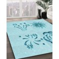 thumbnail image 3 of Ahgly Company Tapis d'Intérieur Lavable en Machine Carré Bleu Électrique Transitionnel, 5 Pieds Carré, 3 of 7
