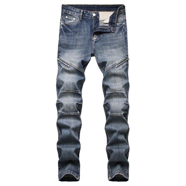 Babysbule Clearance Mens Pants Men's Casual Autumn Denim Cotton Elastic Draw String Work Trousers Jeans Pants