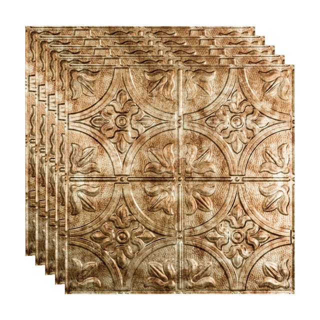 Fasade 2ft x 2ft Decorative Vinyl Ceiling Panel, 5 Pack