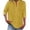 Yellow, variant on Lenpel Women's 3/4 Sleeve Tops V Neck Half Button Solid Color Business Casual Work Shirts Loose Tunic Blouses