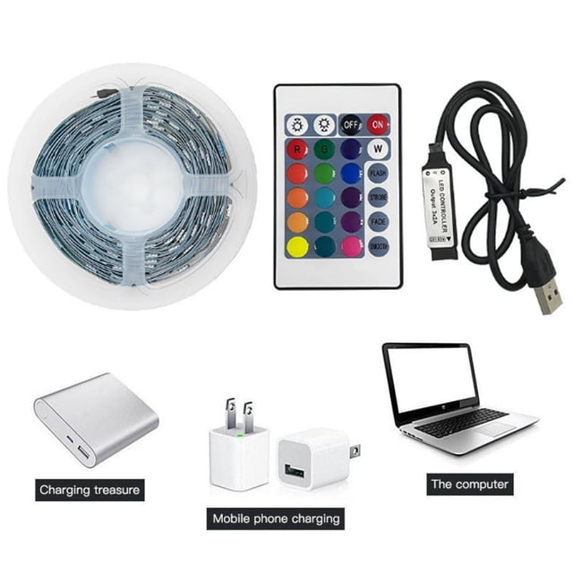 Pcksrro Home Decorations Items and Hanging Ornaments Deal!50-200CM USB LED Strip Light TV Back Lamp 2835RGB Colour Changing+Remote Control