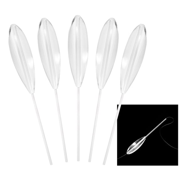5 Pcs Bobbers Transparents pour Lancer Bombarda Coulants Pêche à la Mouche Flotteurs Spinning 5g/10g/15g/20g