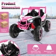 thumbnail image 3 of Gymax 24V Kids Ride on UTV w/ 4 x 100W Powerful Engine Remote Control High/Low Speed Pink, 3 of 7