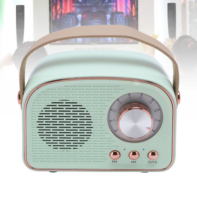 Retro BT Speaker, Small Handheld Portable Vintage Decor for Home Outdoor DW21, 500mAh