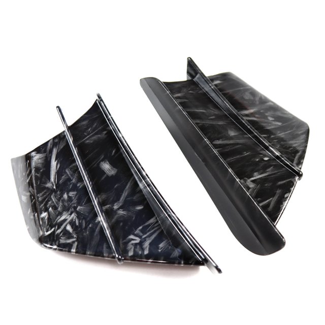 yeacher Universal Motorcycle Fiber Air Winglets - ABS Black Forged Pattern, Matte/Glossy Finish, 175x92mm, Lightweight Aerodynamic Upgrade