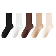 Levmjia Womens Cotton Socks Mid Calf Socks Breathable Soft Non Slip Crew Socks for Everyday Comfort 5 Pack Assorted Colors Cozy Casual Home Wear US 5-8