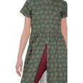 thumbnail image 4 of Moomaya Robe Tunique à Fente avant pour Femmes, Manches Courtes, Kurti Imprimée, Tenue d'Été, 4 of 5