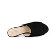thumbnail image 4 of BLISSFUL STEP Women's Slide Heels Mules Slip on Block Heel Sandals Black 7, 4 of 6
