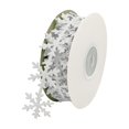 thumbnail image 1 of Christmas Window Decorations Christmas Snowflake Ribbon Gift Wrapping Embossed Ribbon Holiday Desktop Window Fireplace Red Wine Bottle Decoration Total Length of Ribbon 196.85 Inches, 1 of 6