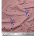 thumbnail image 3 of Soimoi Velvet Fabric Leaves & Lily Floral Fabric Prints By Yard 58 Inch Wide, 3 of 6