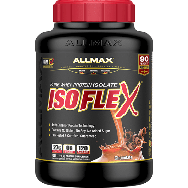 ALLMAX NUTRITION ISOFLEX - 100% Ultra-Pure Whey Protein Isolate, Chocolate 5lb