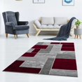 thumbnail image 1 of Lbaiet SL973R57 Red Verena Tapis Rectangulaire Géométrique 5 x 7 Pi, Rouge & Gris, 1 of 6