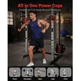 thumbnail image 4 of Memoryfield Multi-Functional Fitness Power Cage, Squat Rack with Dual Pulley for Complete Home Strength Workout, Red, 4 of 9