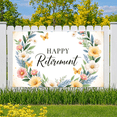 thumbnail image 5 of Floral Design Retirement Celebration Banner Decorative Flower Pattern Happy Retirement for Retirement Party Office Celebration Indoor Decoration, 5 of 5