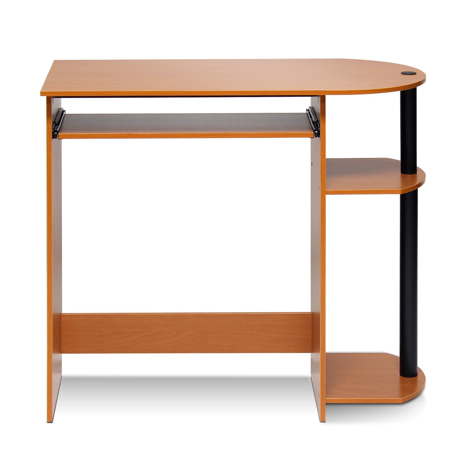 Pemberly Row Engineered Wood Computer Desk in Light Cherry/Black