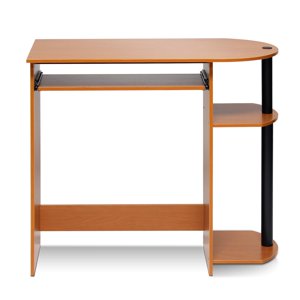 Pemberly Row Engineered Wood Computer Desk in Light Cherry/Black