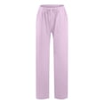 thumbnail image 4 of Timegard Cotton Linen Pants for Women Elastic Waist Drawstring Fall Travel Casual Pants with Pockets, 4 of 5