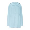 thumbnail image 4 of Fall Savings! BiZtdJrK Womens Swim Cover Up Sun Protection Hoodie Lightweight Long Sleeve Zip up Sun Protective Suits Going Out Tops with Pockets Light Blue S, 4 of 10