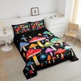 thumbnail image 4 of Erosebridal Colorful Mushroom Bedding Queen Comforter Set, Glitter Down Comforter, Cartoon Theme Decor, Reversible 3 Pieces, 4 of 8