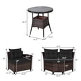 thumbnail image 3 of Costway 4PCS Outdoor Patio Rattan Furniture Set Cushioned Sofa Table Black, 3 of 10