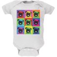 thumbnail image 1 of Pug Pop Art Repeating Squares White Soft Baby One Piece, 1 of 1