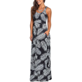 thumbnail image 3 of Femmes Sans Manches Poche Casual Imprimé Floral Plage Longue Maxi Robe en Vrac, 3 of 6