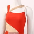 thumbnail image 4 of Alvivi Justaucorps-Robe de Ballet à Blocs de Couleur pour Danse Lyrique Moderne pour Femme pour Costume de Compétition de Danse Orange TP, 4 of 7