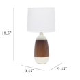 thumbnail image 3 of Simple Designs LT1117-OFF Lampe de Table Oblongue en Céramique , Bois Foncé & Blanc, 3 of 6
