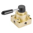 thumbnail image 2 of Pneumatic Valve,  Lever Hand Valve, HV-03 G3/8 3 Positions 4 Ways Pneumatic Air  Control  Hand Lever Valve, 2 of 8