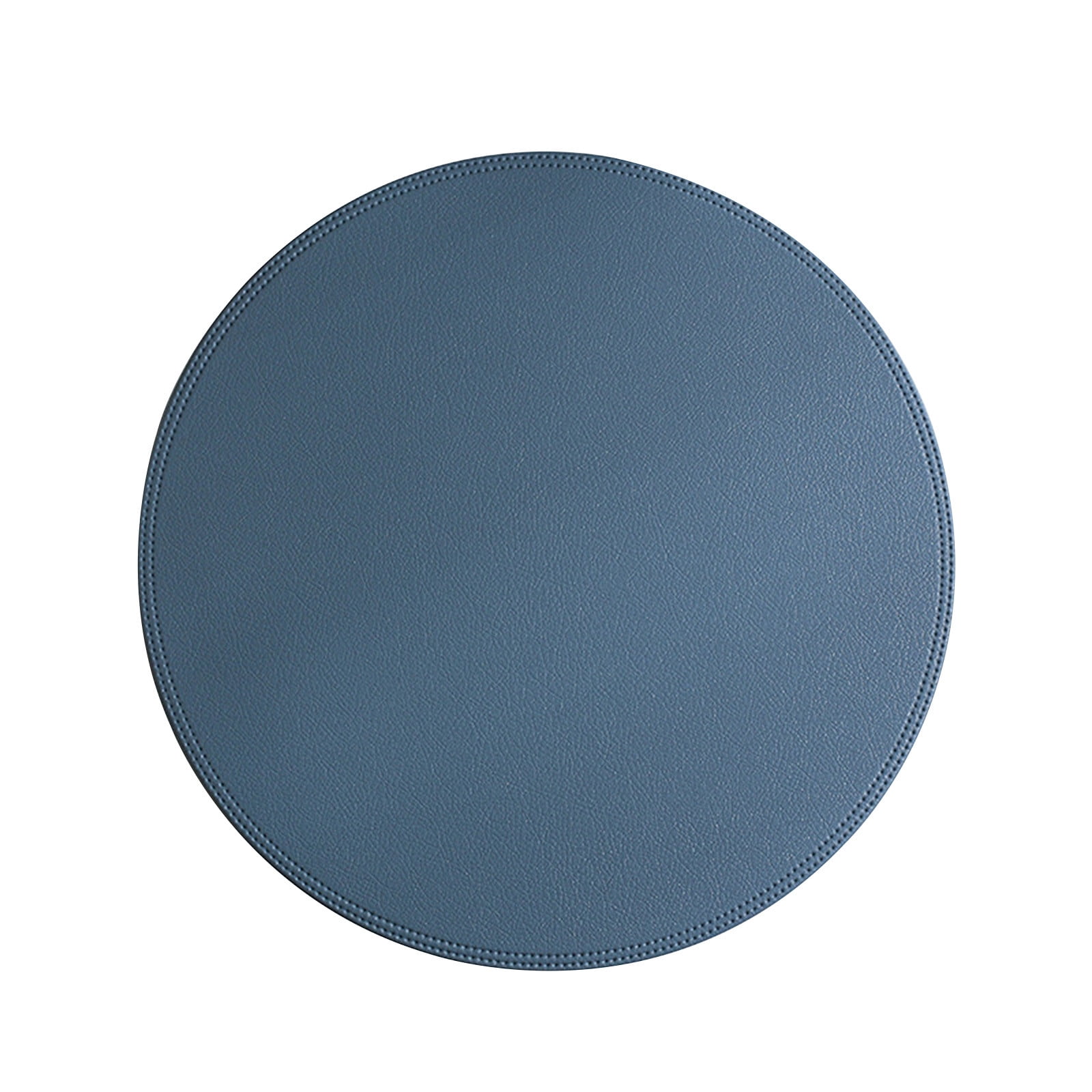 Round Leather Placemat Solid Colour Faux Leather Placemats , Coffee Mats, Kitchen Table Mats, Waterproof, Easy To Clean Kitchen Table Mats