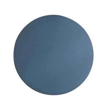 Round Leather Placemat Solid Colour Faux Leather Placemats , Coffee Mats, Kitchen Table Mats, Waterproof, Easy To Clean Kitchen Table Mats
