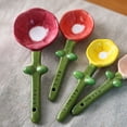 thumbnail image 4 of 1 Set Flower Measuring Spoons Ceramic Cactus Tool Set In Pot Decorative Floral Pot Measuring Tools And Cup Kit Cute Utensils For Home Blue，Cup In Flower Pot Form round Table Mats for Dining Table, 4 of 4
