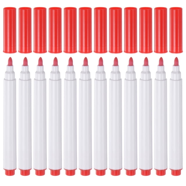 Unique Bargains Disappearing Ink Fabric Marker Pen Marking and Tracing Tools, Red 12 Pack