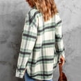 thumbnail image 4 of Yuyuzo Plaid Flannel Shirts for Women Oversized Long Sleeve Shacket Jacket Button down Blouse Tops, 4 of 6