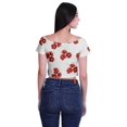 thumbnail image 4 of Moomaya Printed Viscose Crop Top Short Sleeve Zipper Tunic Womens Summer Tops, 4 of 4