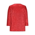 thumbnail image 4 of UPPADA 3/4 Chandails à Col Rond pour Femmes à Manches, Blouses Décontractées à Imprimé de Paillettes, Hauts Tendance à Coupe Ample, Chandails à Enfiler, Blouse à Manches Trois Quarts pour Femmes, Hauts Décontractés à Col Rond pour Femmes, Hauts à Manches 3/4 pour Femmes en Liquidation, 4 of 6