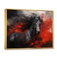 thumbnail image 2 of Designart art Mural Encadré Rouge Moderne Or, Décoration Murale Encadrée Cheval Animal, Cheval Rouge Noir Vibrant, Décoration Murale Encadrée Cheval, 44x34 Pouces Cadre Doré, 2 of 5