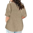 thumbnail image 4 of AherBiu Plus Size T Shirts for Women V Neck Loose Comfy Basic Tees Summer Workout Oversized Tshirt Tops, 4 of 5
