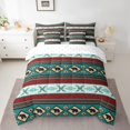 thumbnail image 2 of Erosebridal Aztec Bedding Sets Full Size for Adult, Rustic Bear Comforter Sets with Sheets, Geometric Stripe Decor, 7pcs, 2 of 5