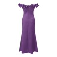 thumbnail image 5 of B91xZ Robe d'Hiver Femme Sans Manches Dos Nu Ourlet à Volants Cocktail Élégante Robe Débardeur, Violet m, 5 of 5