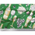 thumbnail image 2 of Soimoi Modal Satin Fabric Grapes,Wine Glass & Bottle Printed Fabric 1 Yard 42 Inch Wide, 2 of 3