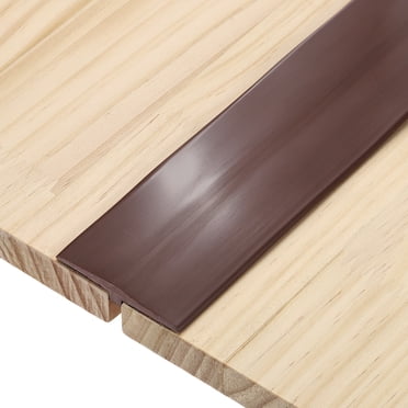 Bandes de Transition pour Moulage en T, Bordure de Plancher en Vinyle 3,28 Pi X 1,97 Po, Café